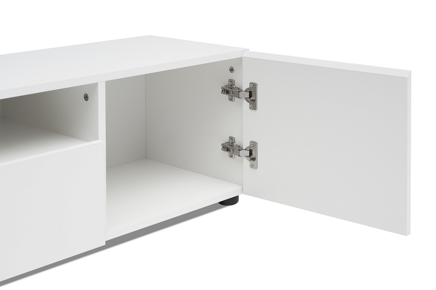 Тумба для ТВ Грейс белая текстурная