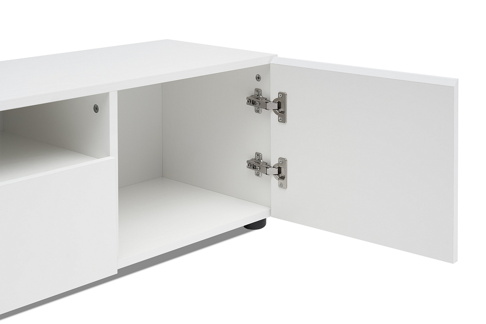 Тумба для ТВ Грейс белая текстурная