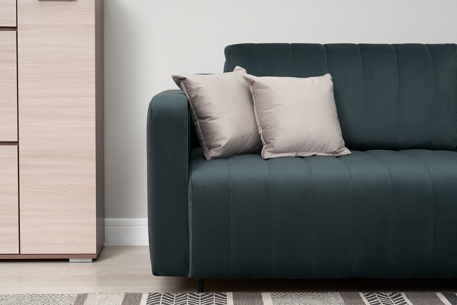 Диван угловой пантограф Флорент велюр серо-синий