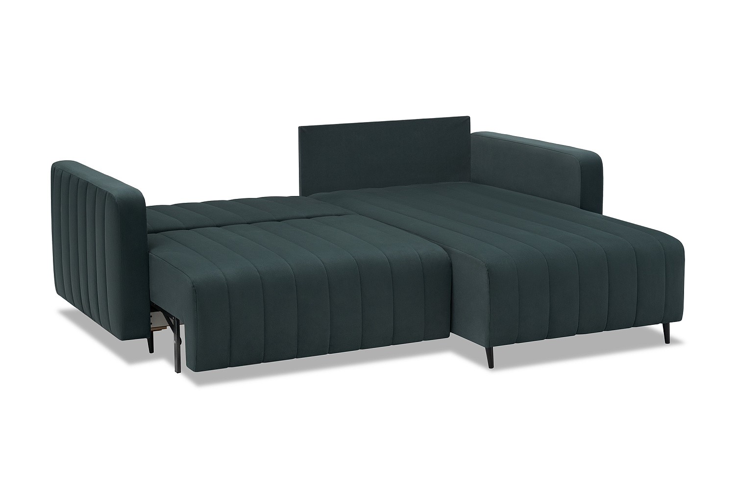 Диван угловой пантограф Флорент велюр серо-синий