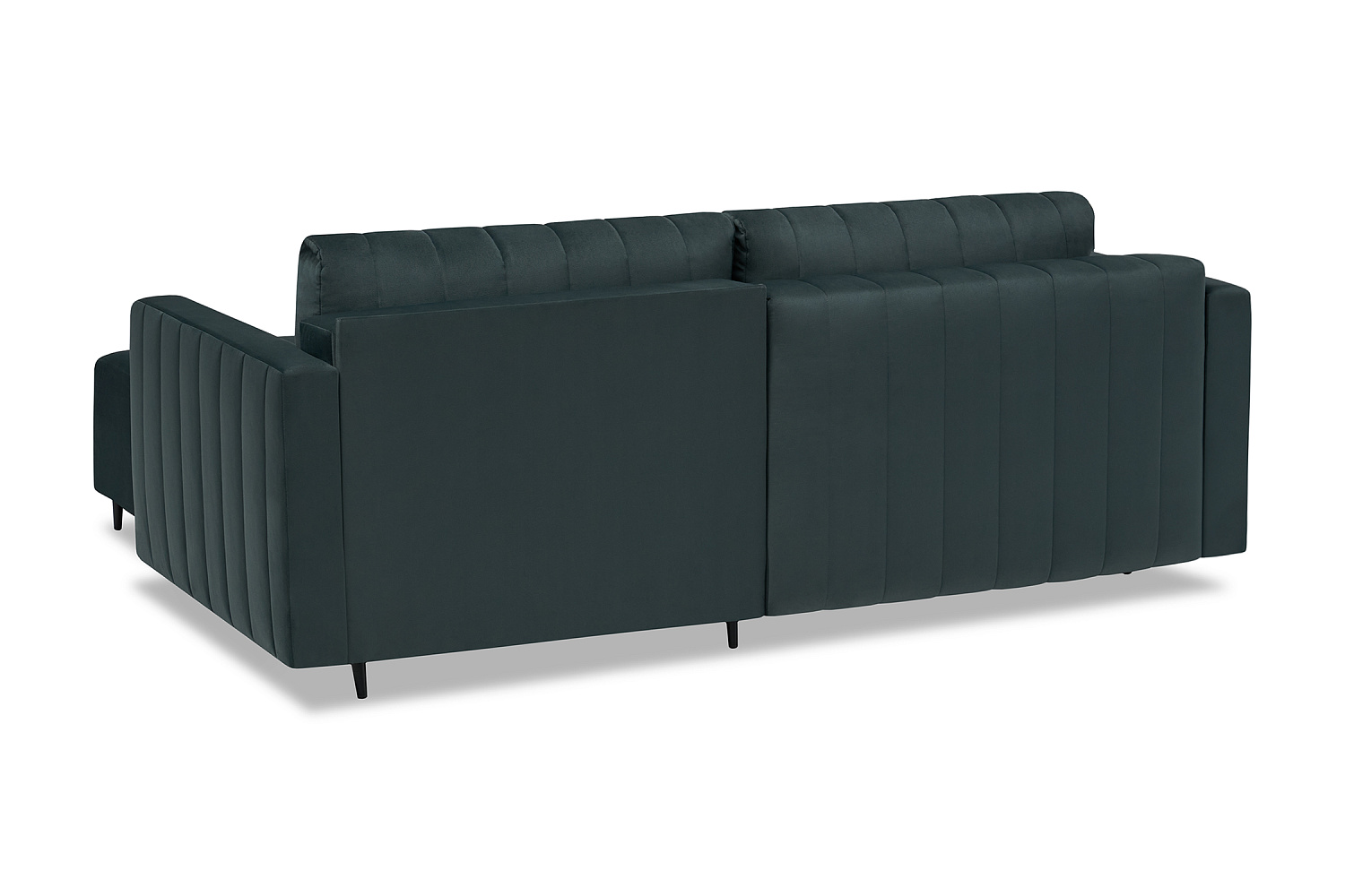 Диван угловой пантограф Флорент велюр серо-синий