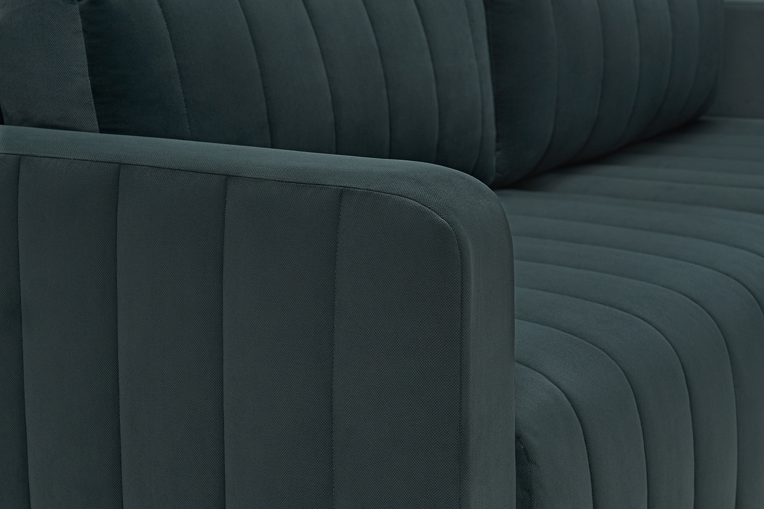 Диван угловой пантограф Флорент велюр серо-синий