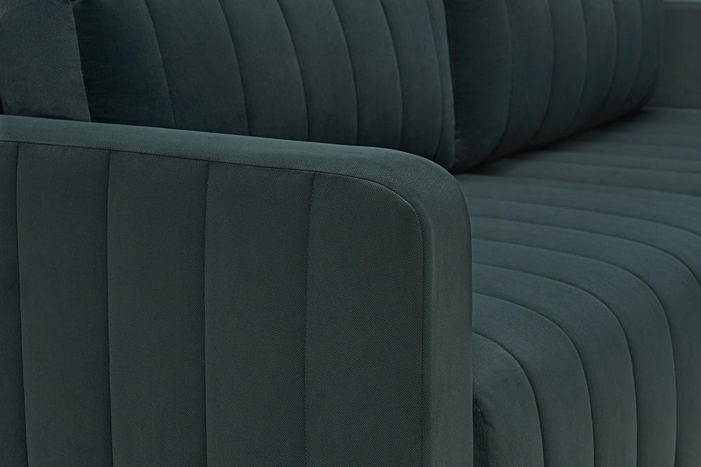 Диван угловой пантограф Флорент велюр серо-синий