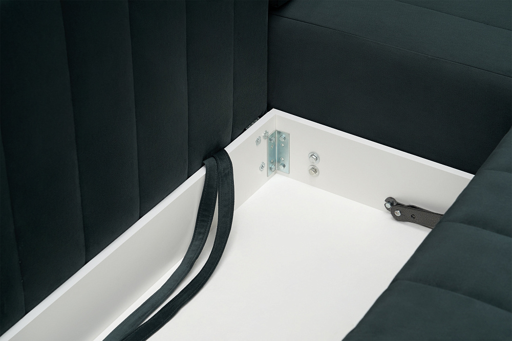 Диван угловой пантограф Флорент велюр серо-синий