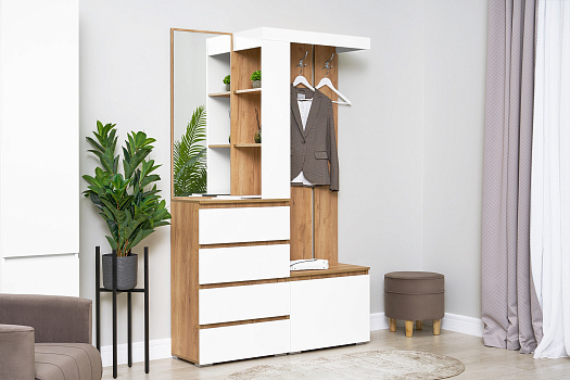 Прихожая Ирма дуб крафт золото / белый