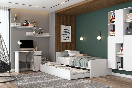 Модульная детская Грейс белый текстурный