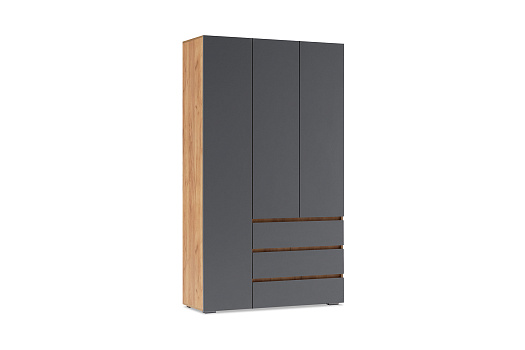 Шкаф 3-х створчатый Ирма дуб крафт золото / серый графит