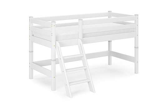 Кровать-чердак низкая Соня белая