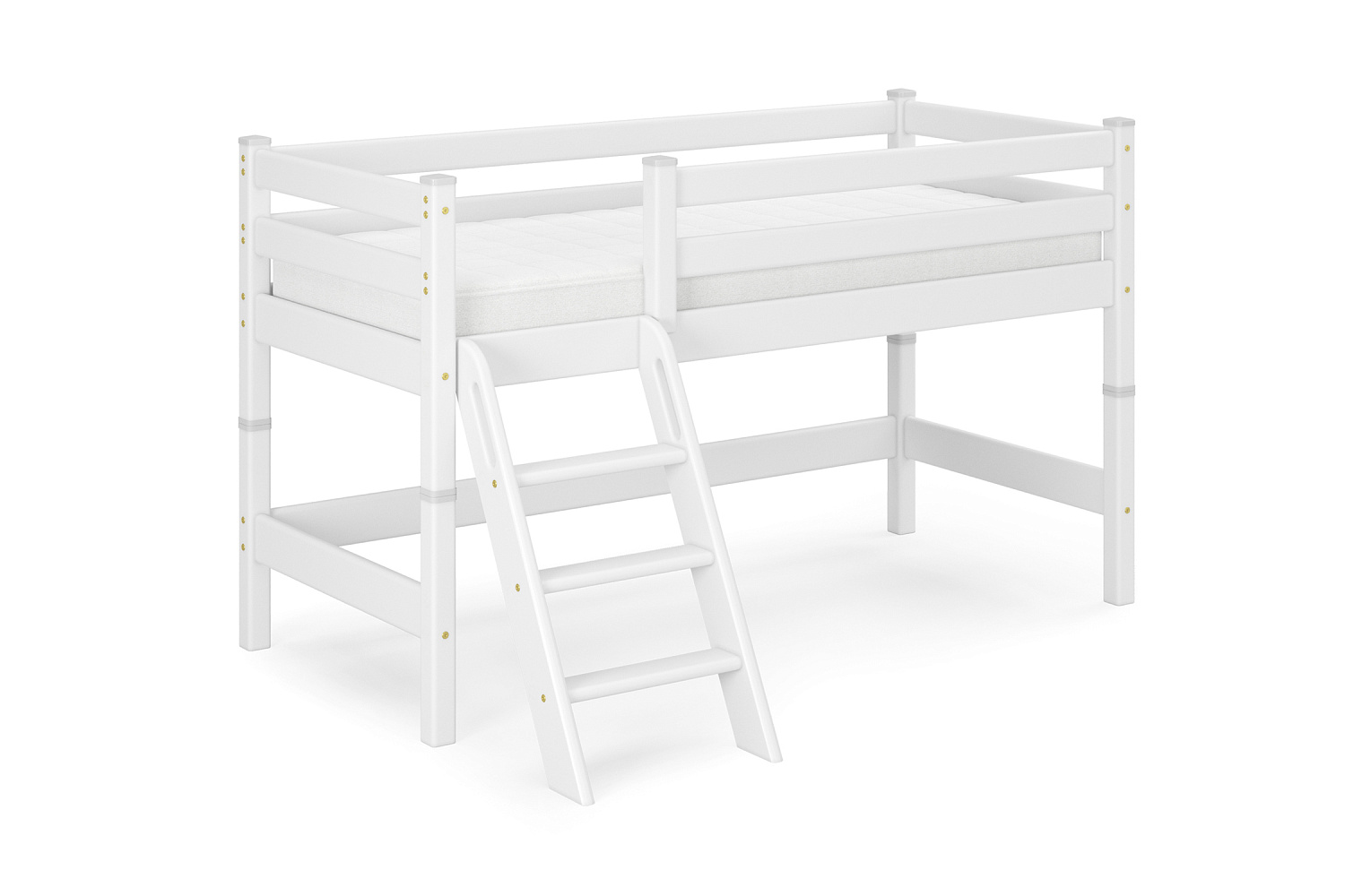 Кровать-чердак низкая Соня белая