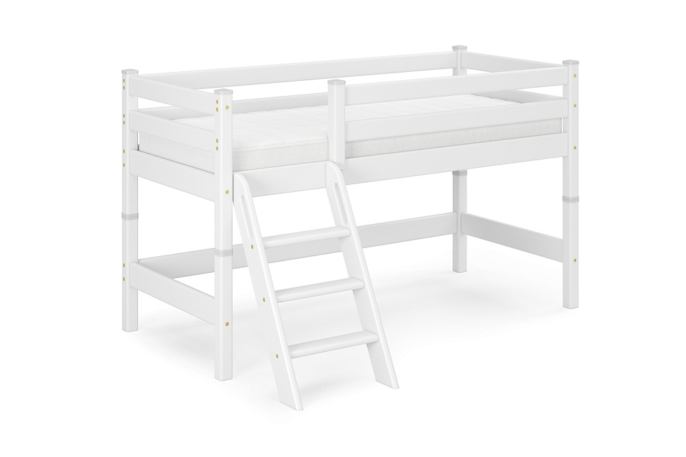 Кровать-чердак низкая Соня белая