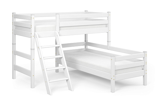 Двухъярусная кровать угловая Соня белая