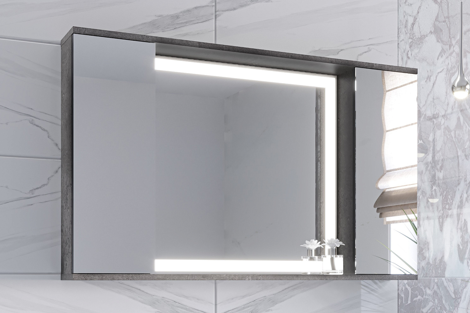 Зеркало-шкаф Дэри 100 цемент