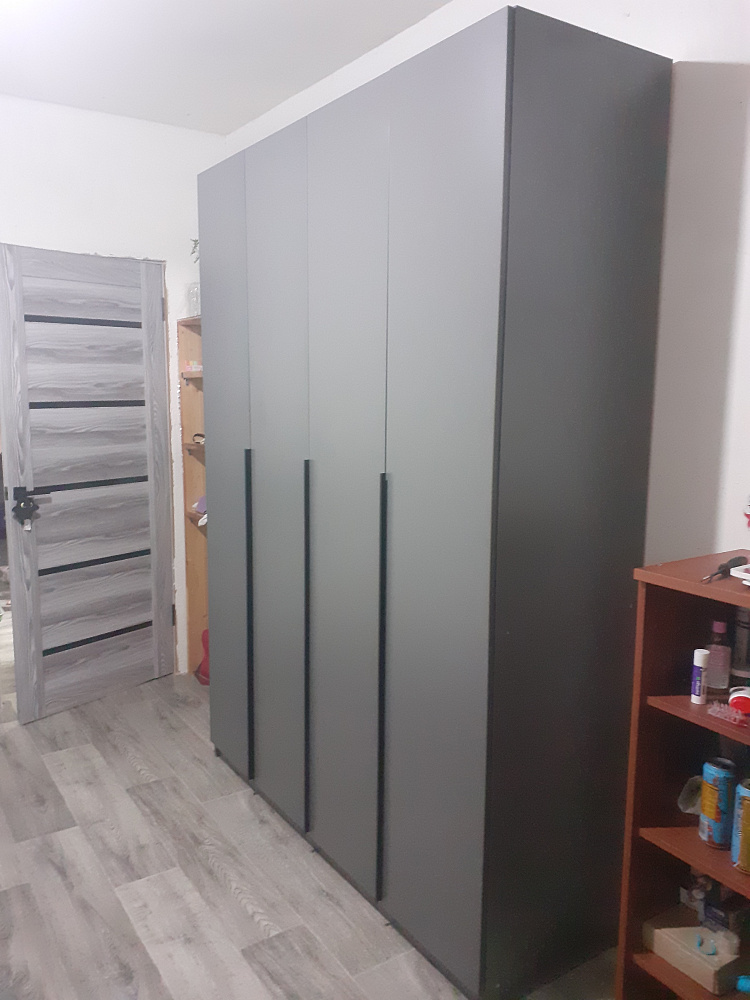 Шкаф 4-х створчатый Тивина графит серый