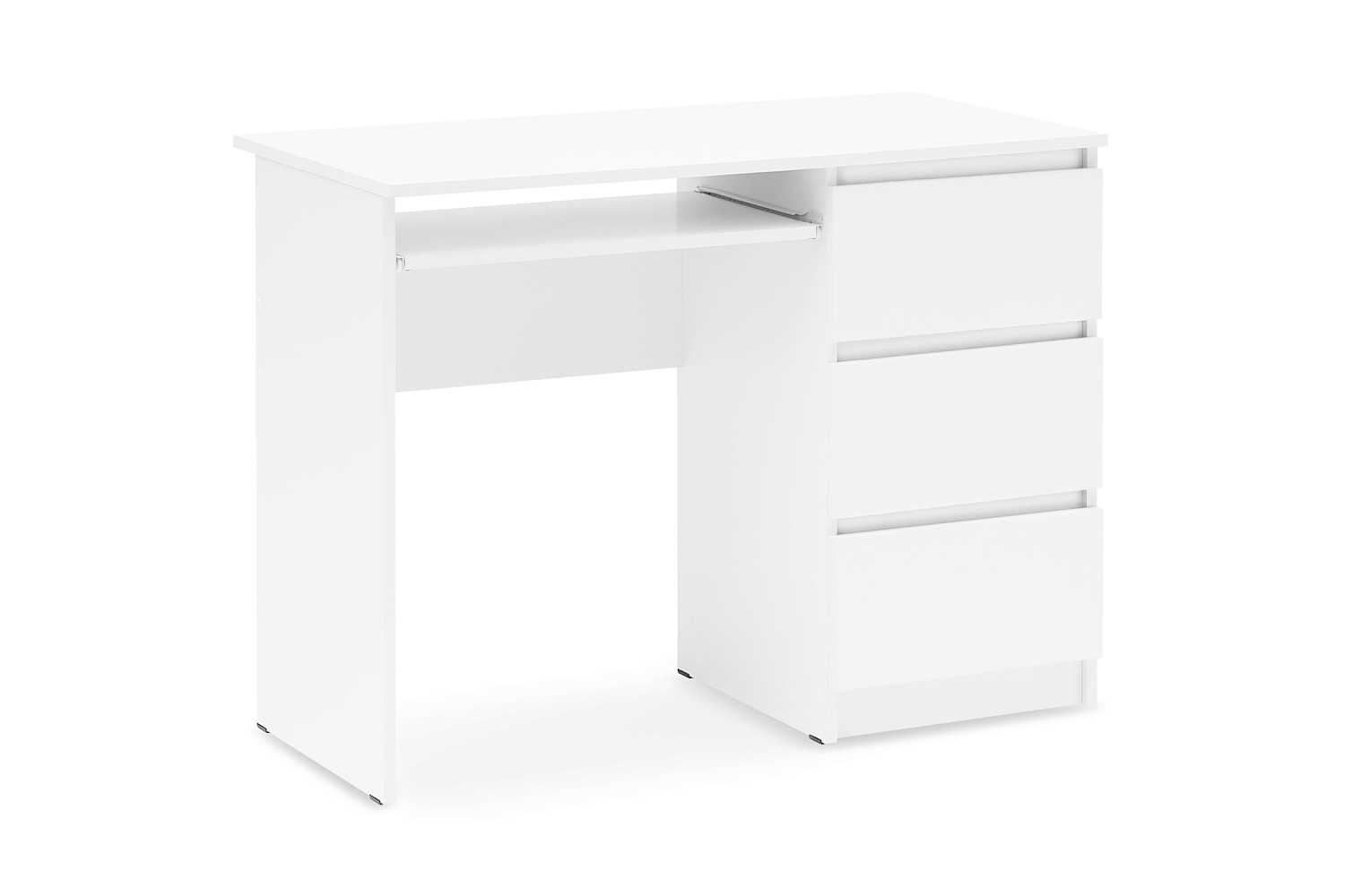 Стол письменный Челси 3 ящика белый / белый глянец