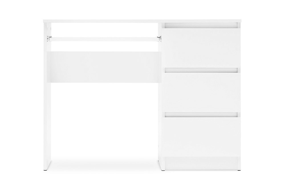 Стол письменный Челси 3 ящика белый / белый глянец