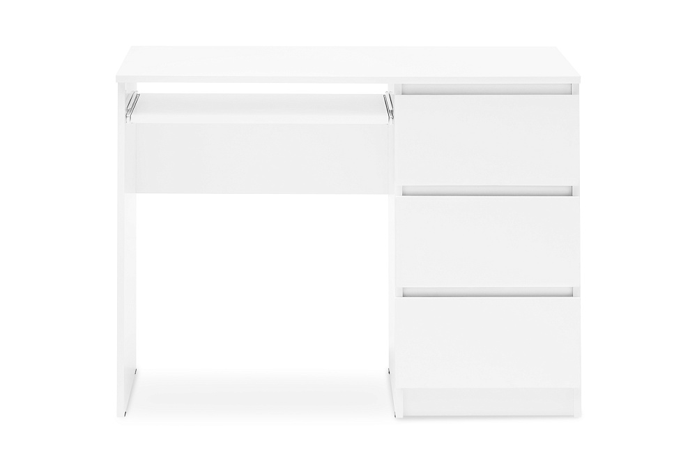Стол письменный Челси 3 ящика белый / белый глянец
