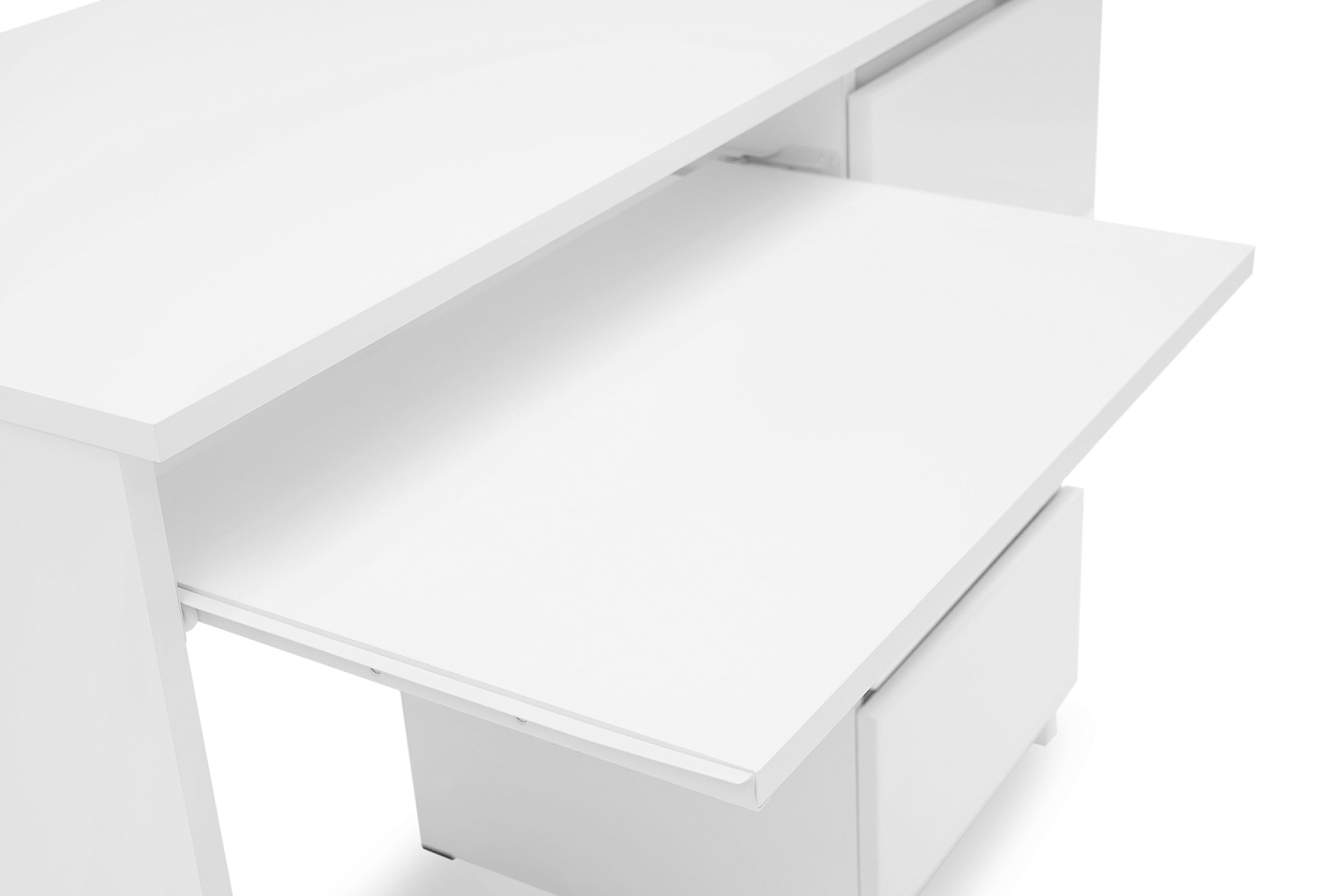 Стол письменный Челси 3 ящика белый / белый глянец