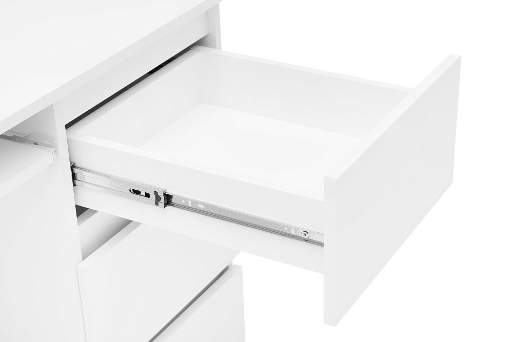 Стол письменный Челси 3 ящика белый / белый глянец