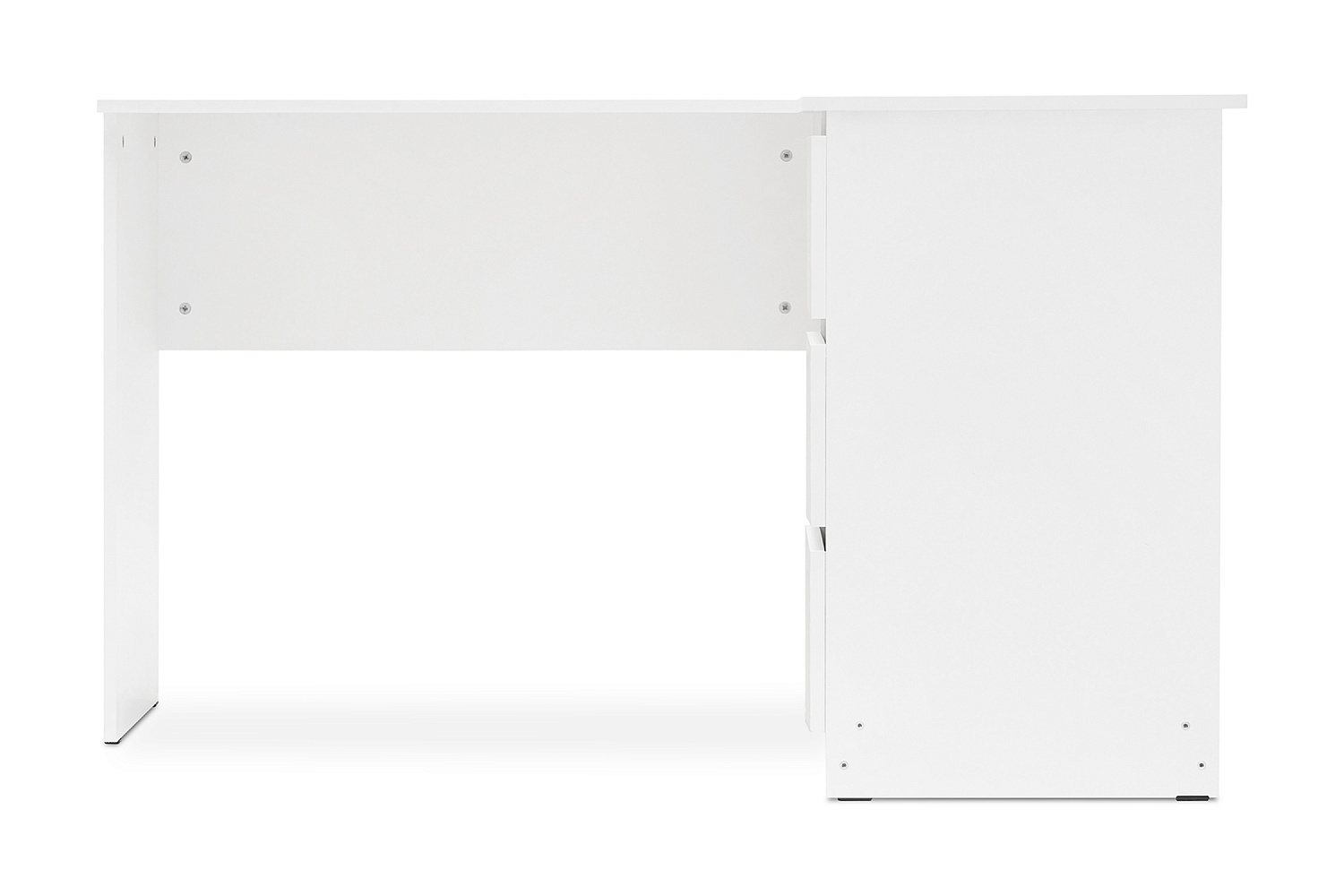 Стол письменный Челси угловой белый / белый глянец