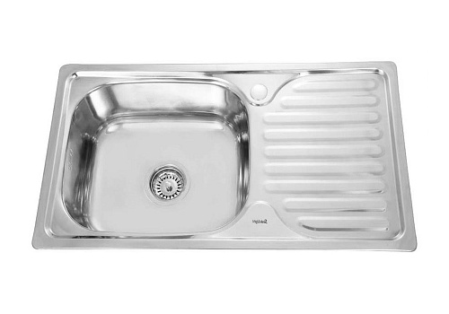 Мойка врезная из нержавеющей стали 76х42 см глянцевая