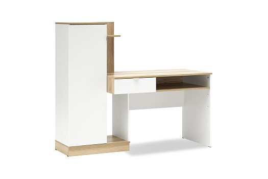 Стол компьютерный Юкки СТ1Я-1500 белый / дуб делано