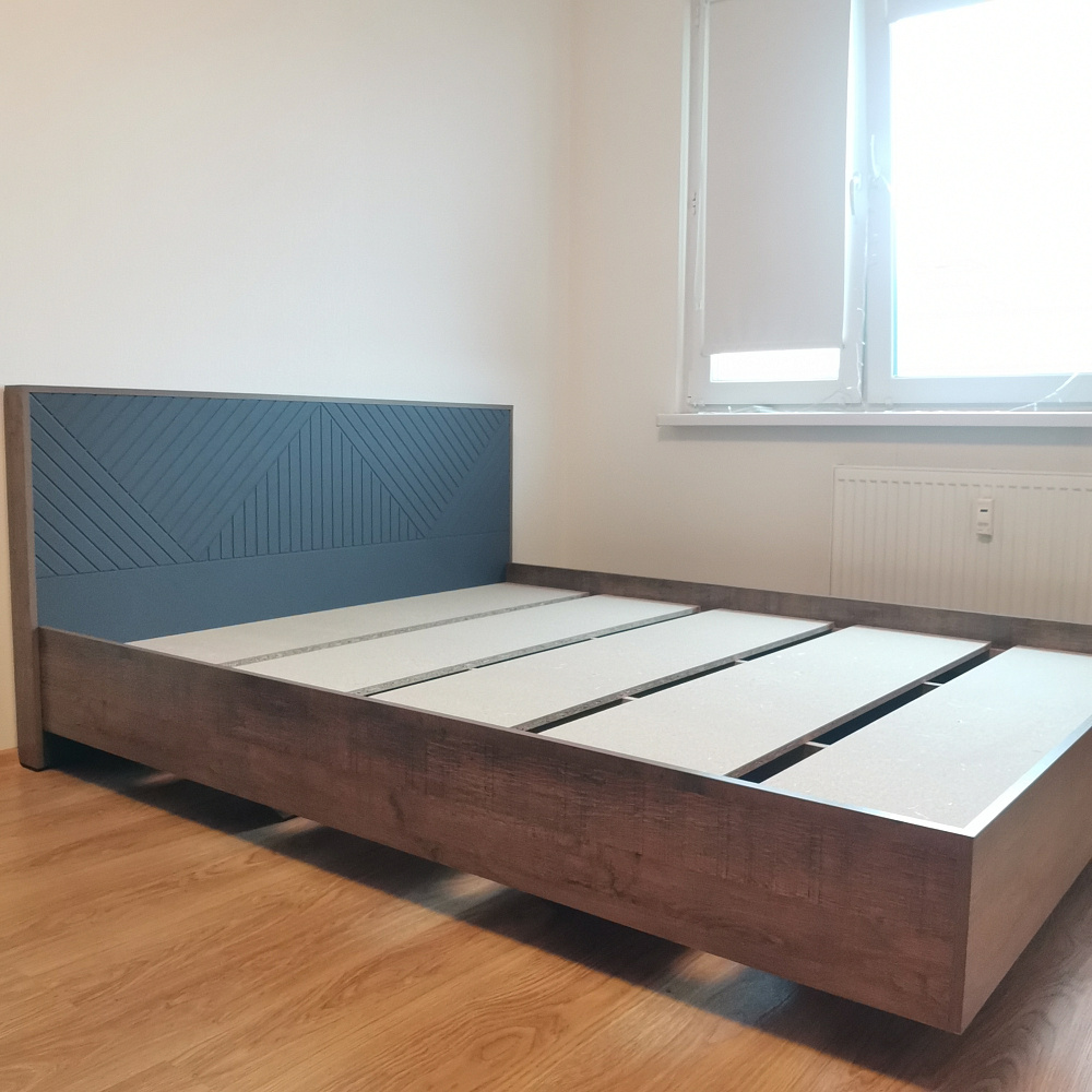 Кровать парящая Копенгаген 1.6 м дуб сонома / белый матовый