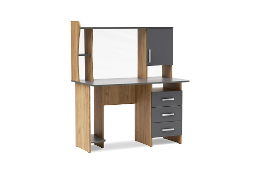 Стол компьютерный №5 графит серый / дуб крафт золото