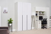 Шкаф 3-х створчатый Тивина белый / белый глянец