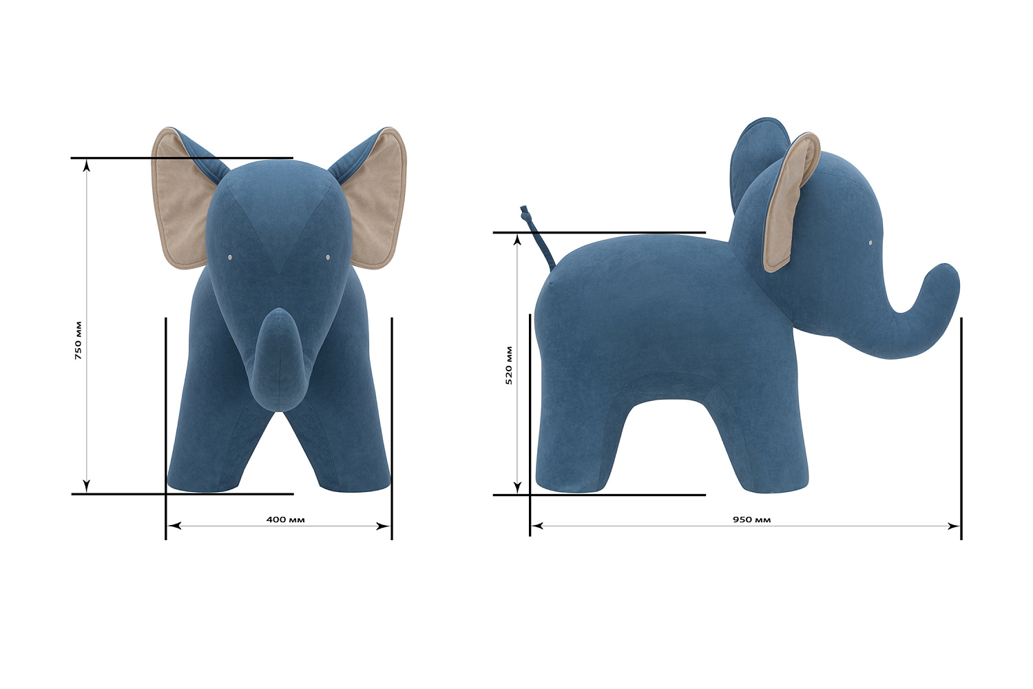 Пуф Leset Elephant коричневый