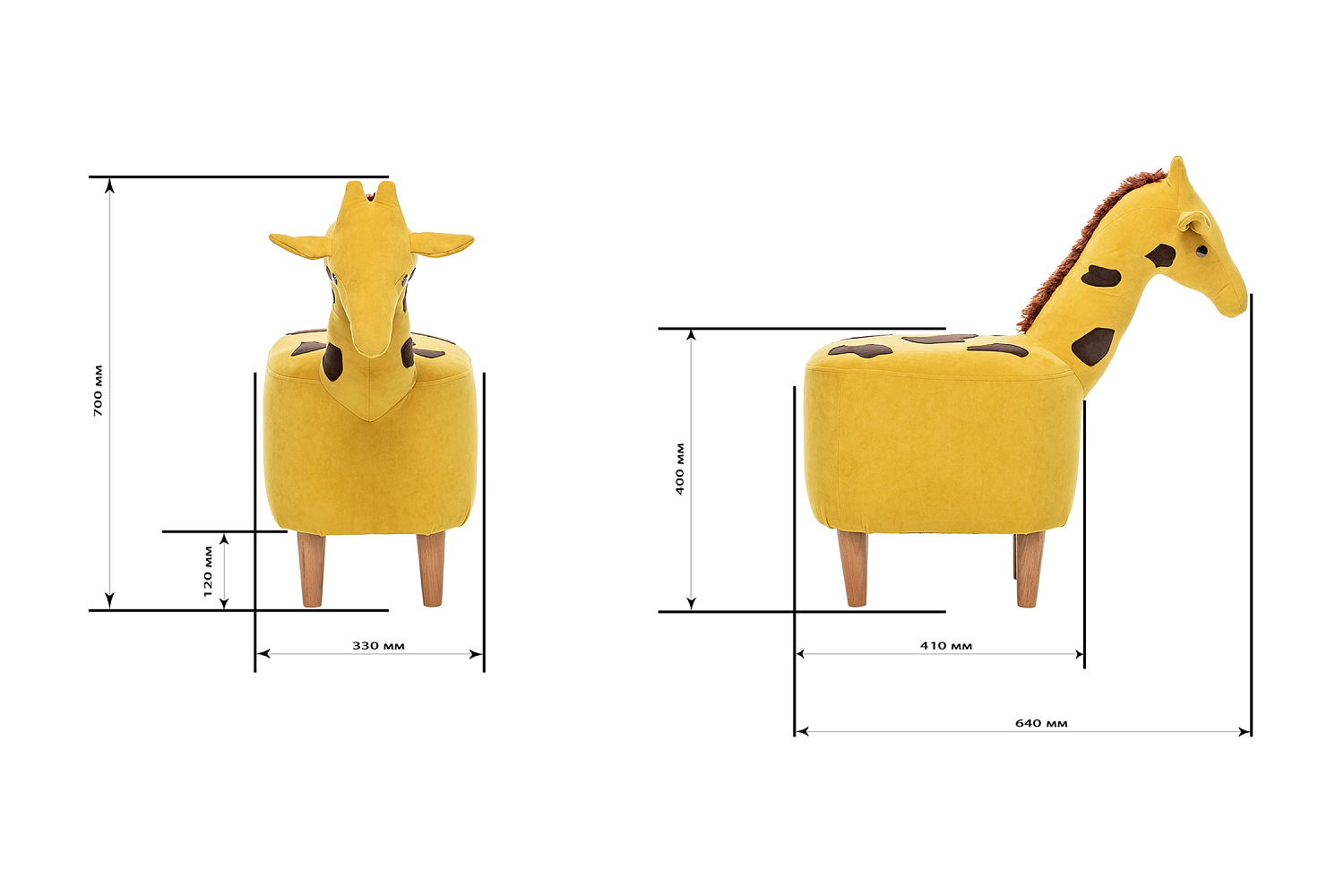 Пуф Leset Giraffe Combi желтый / коричневый