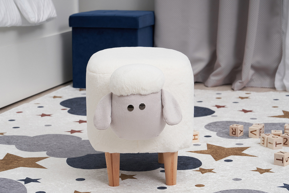 Пуф Leset Lamb Combi молочный / серый