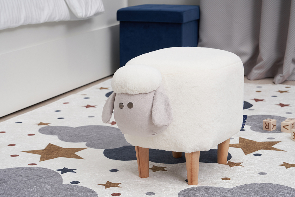 Пуф Leset Lamb Combi молочный / серый