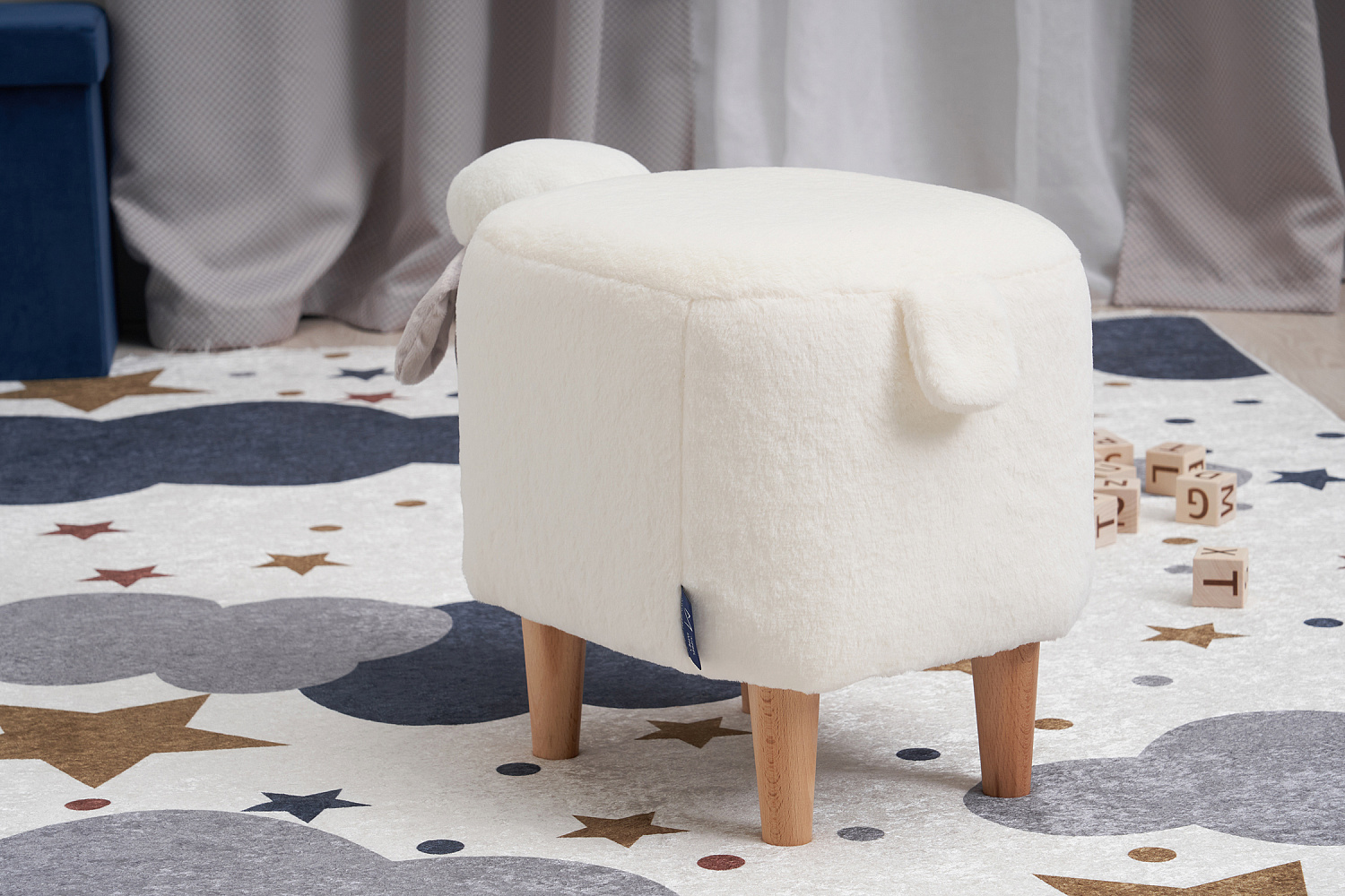 Пуф Leset Lamb Combi молочный / серый