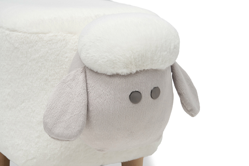 Пуф Leset Lamb Combi молочный / серый