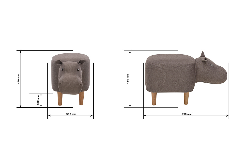 Пуф Leset Hippo Combi коричневый