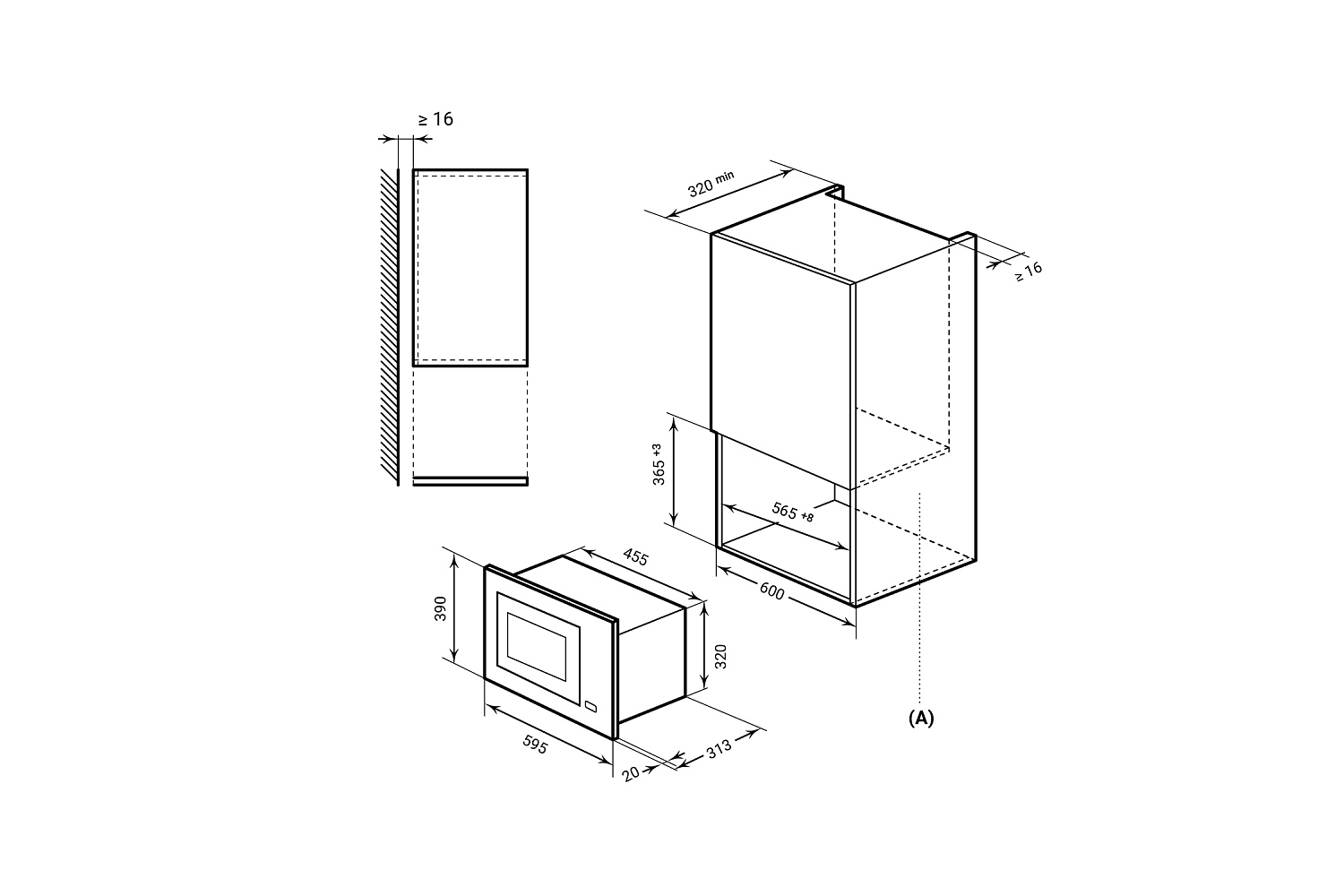 Встраиваемая микроволновка LEX BIMO 20.07 WHITE