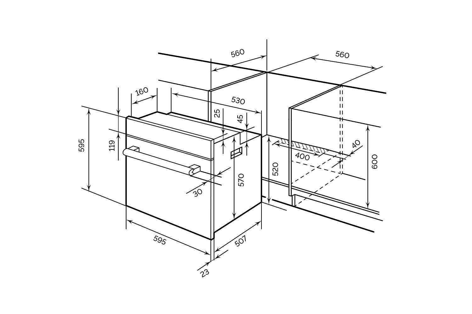 Встраиваемый духовой шкаф LEX EDM 045 BBL