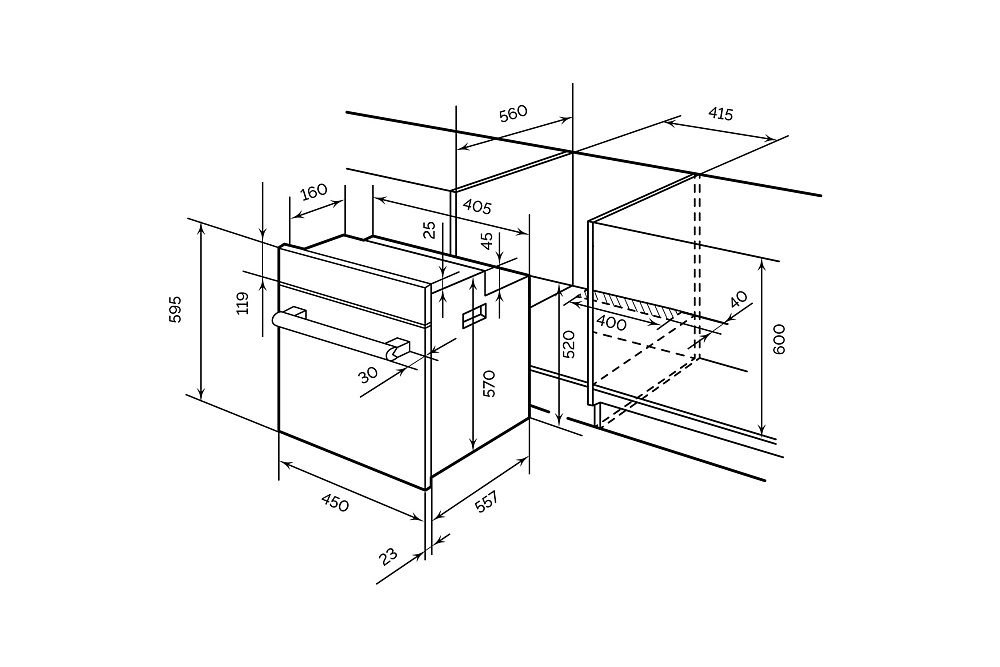 Встраиваемый духовой шкаф LEX EDM 4575 WH