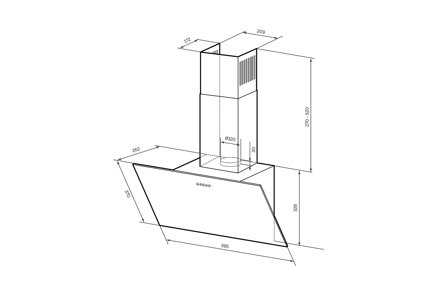 Наклонная вытяжка LEX MOZA 600 BLACK