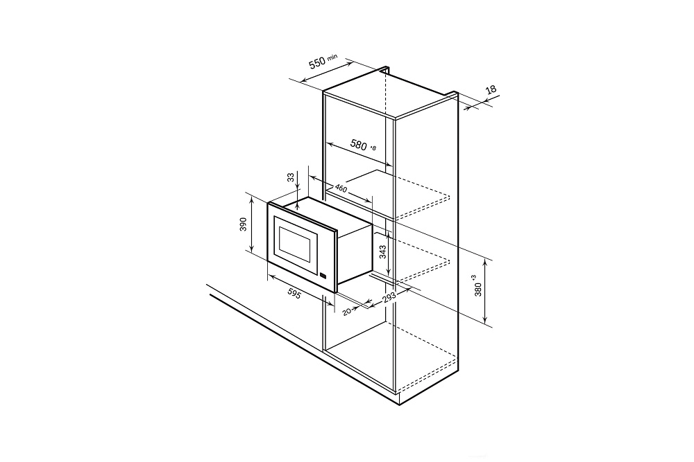 Встраиваемая микроволновка BIMO 20.05 INOX