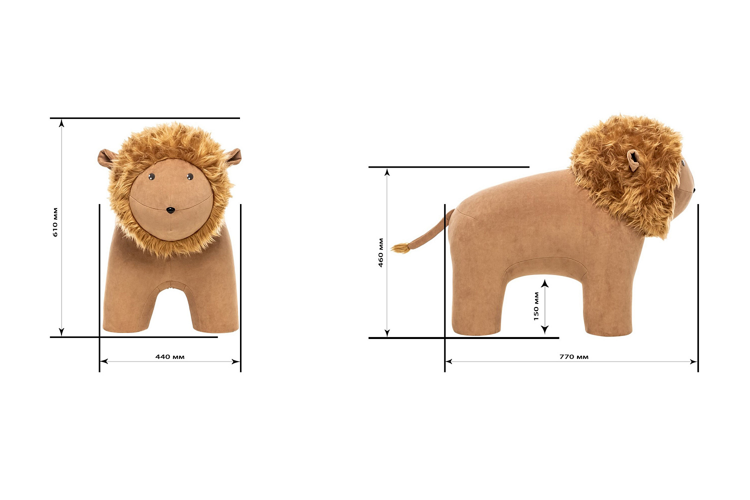 Пуф Leset Leo светло-коричневый