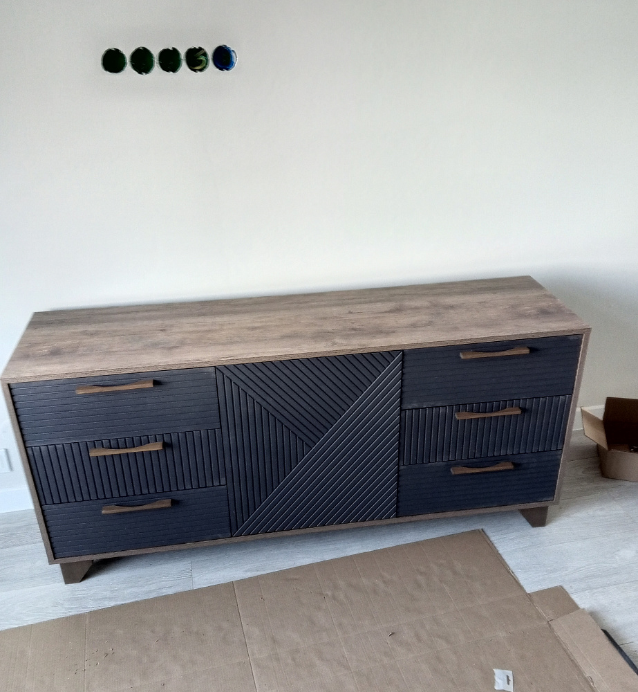 Комод Копенгаген дуб самдал / серый графит