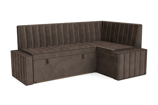 Кухонный угловой диван дельфин Вермут коричневый
