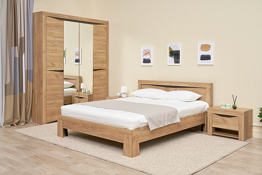 Спальня Паола 2 дуб крафт золотой / венге