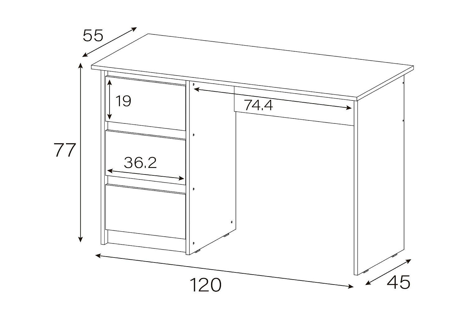 Стол письменный Айден белый