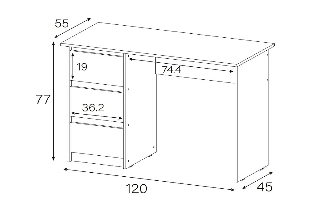 Стол письменный Айден белый