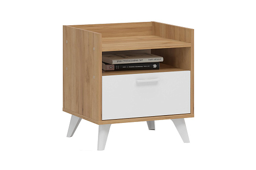 Тумба прикроватная Ирис ТБ-01 дуб крафт золото / белый