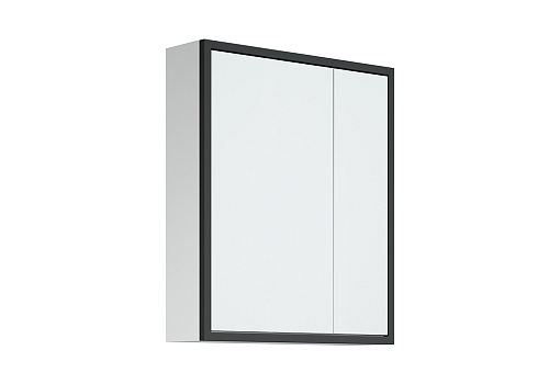 Зеркало-шкаф Айрон 60 черный / белый