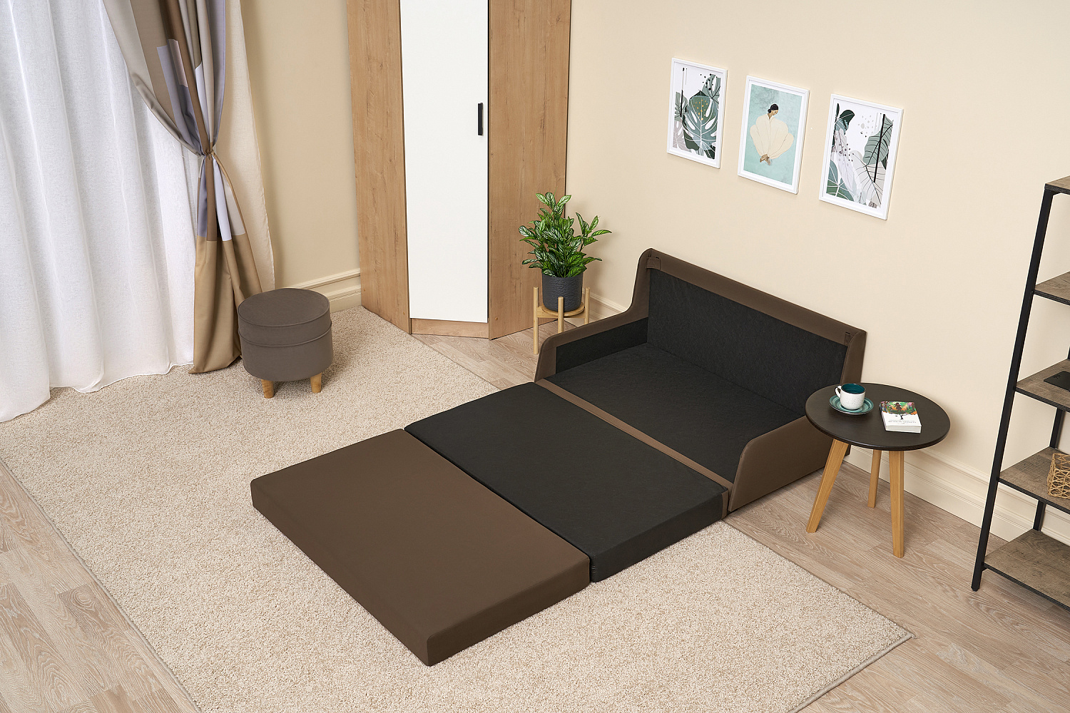 Диван откидной Немо коричневый