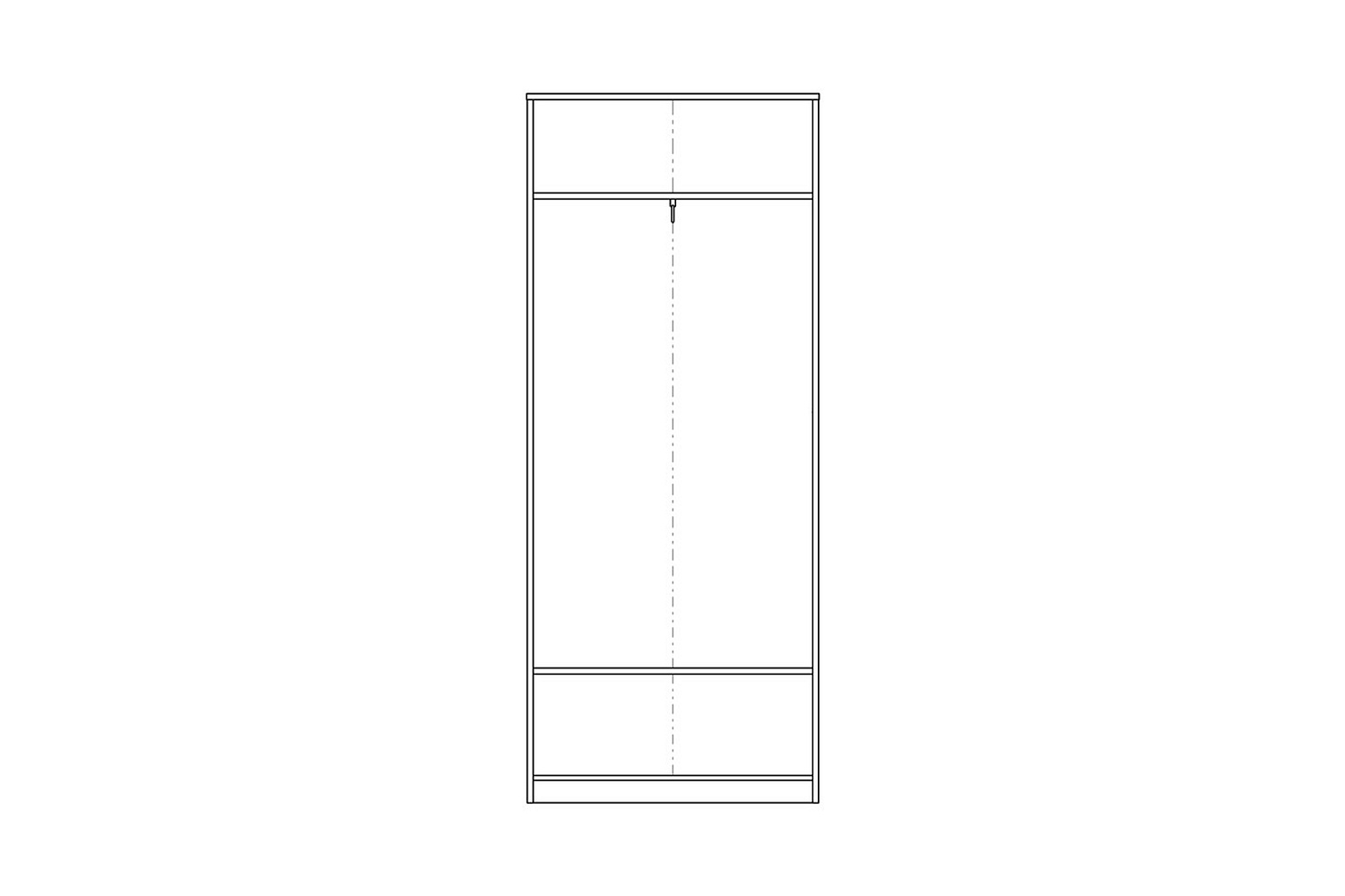 Шкаф двухдверный Сириус с 1 ящиком дуб венге